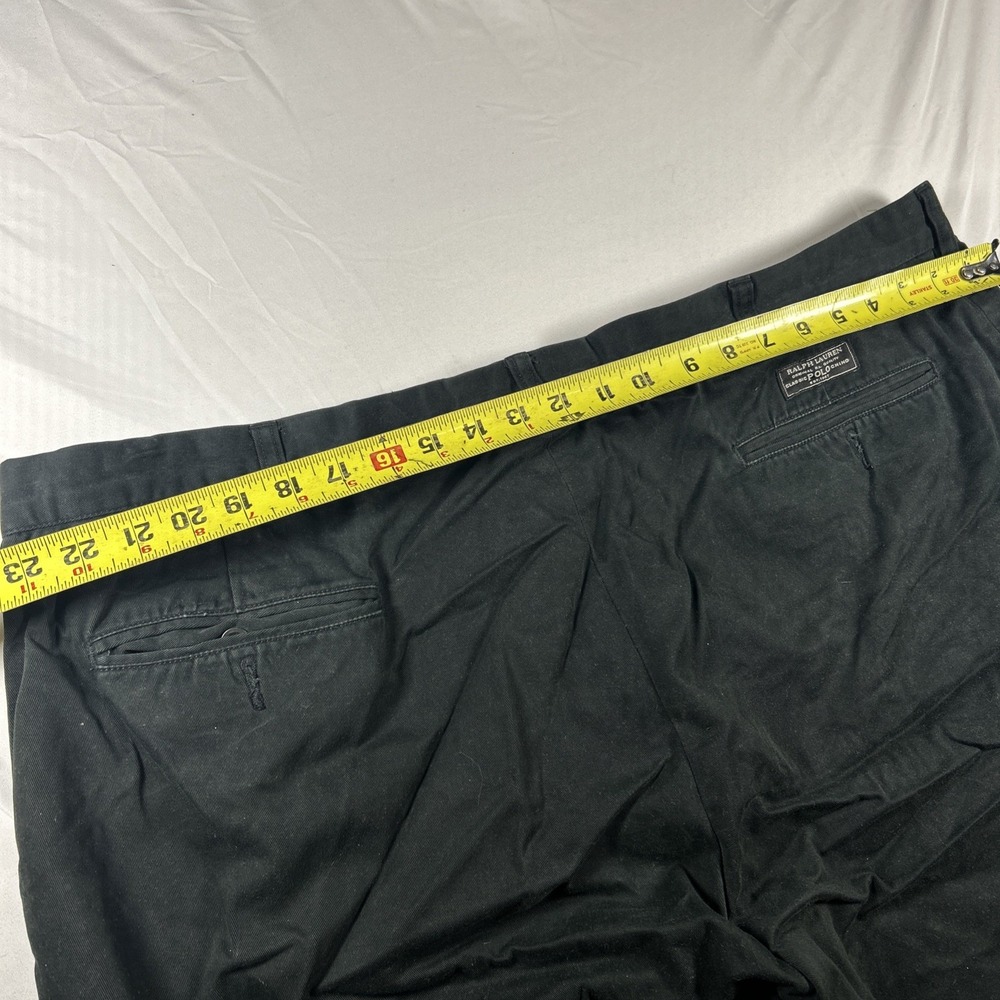 VTG Polo Ralph Lauren Prospect Pants Mens 46x30 Black Classic Chino 100% Cotton - Picture 7 of 7